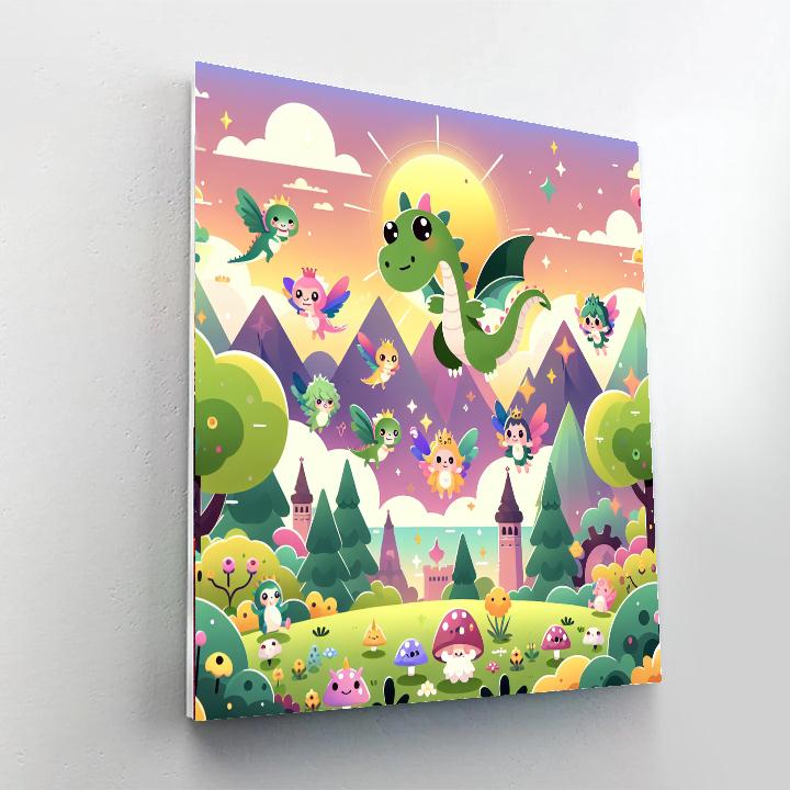 Fantasy Land With Magical Creatures Paint By Numbers Kits