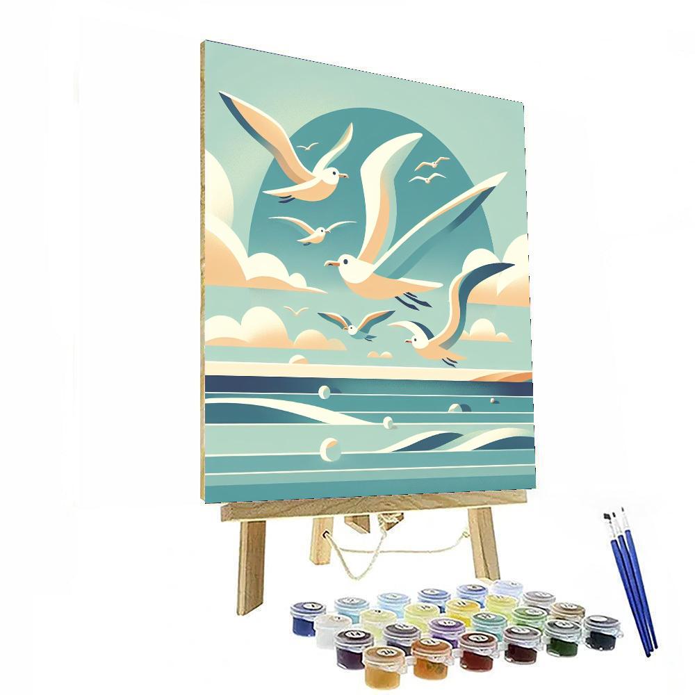 Soaring Seagulls Numbered Painting Kits