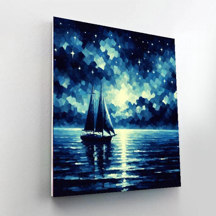 Sailing Under Starlit Skies Number Painting