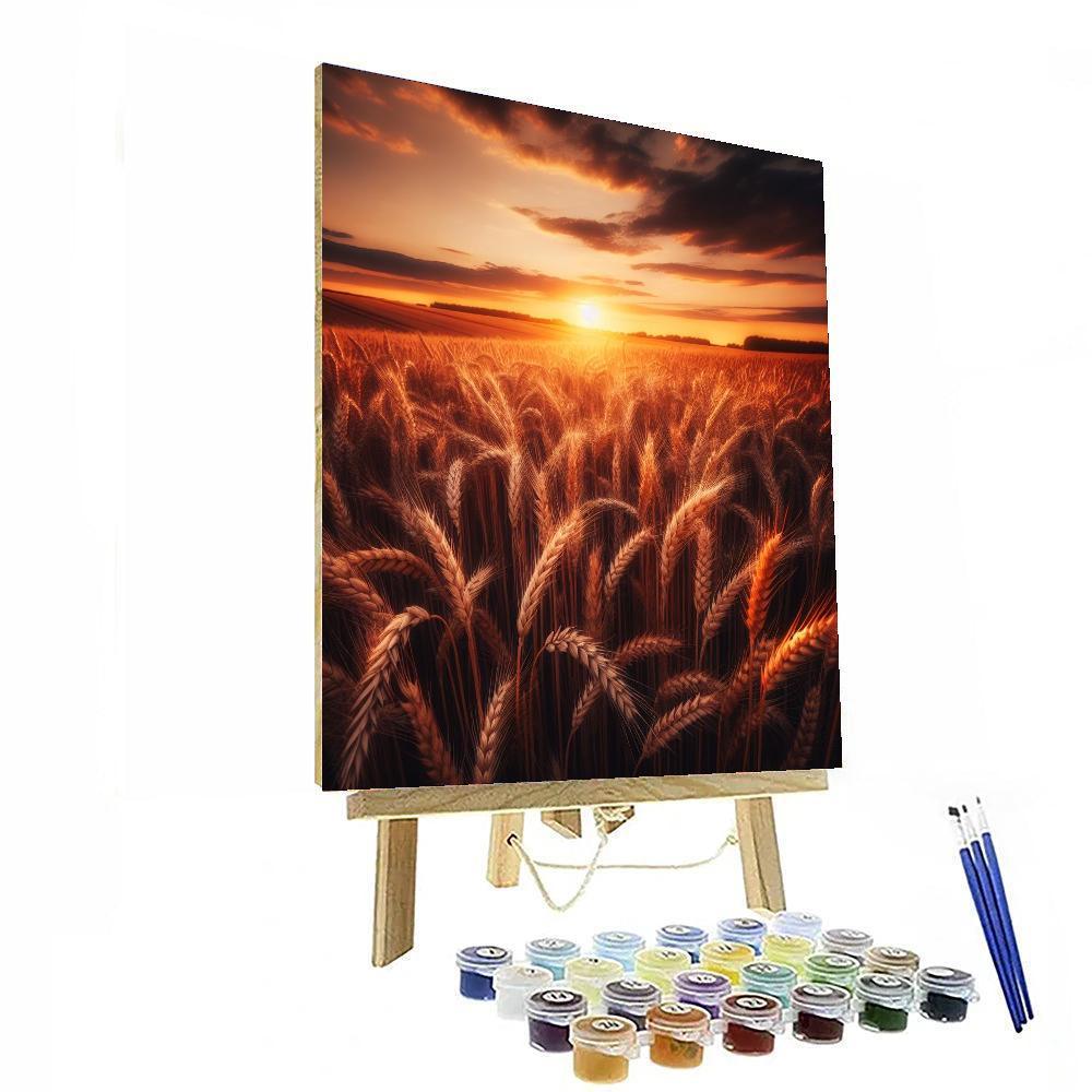 Golden Wheat Sunset Paint By Number