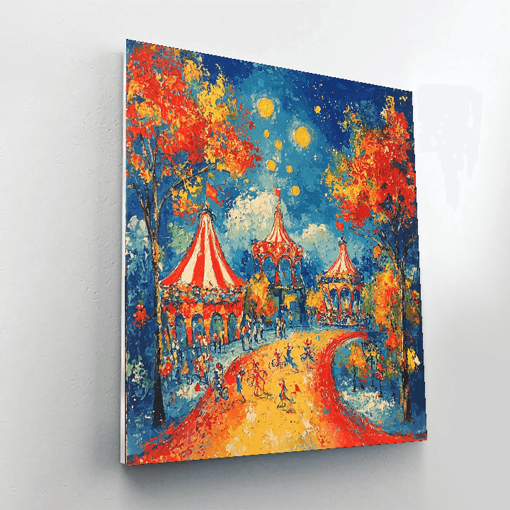 Marc Chagall Inspired Surreal Circus Whirl  Paint By Color