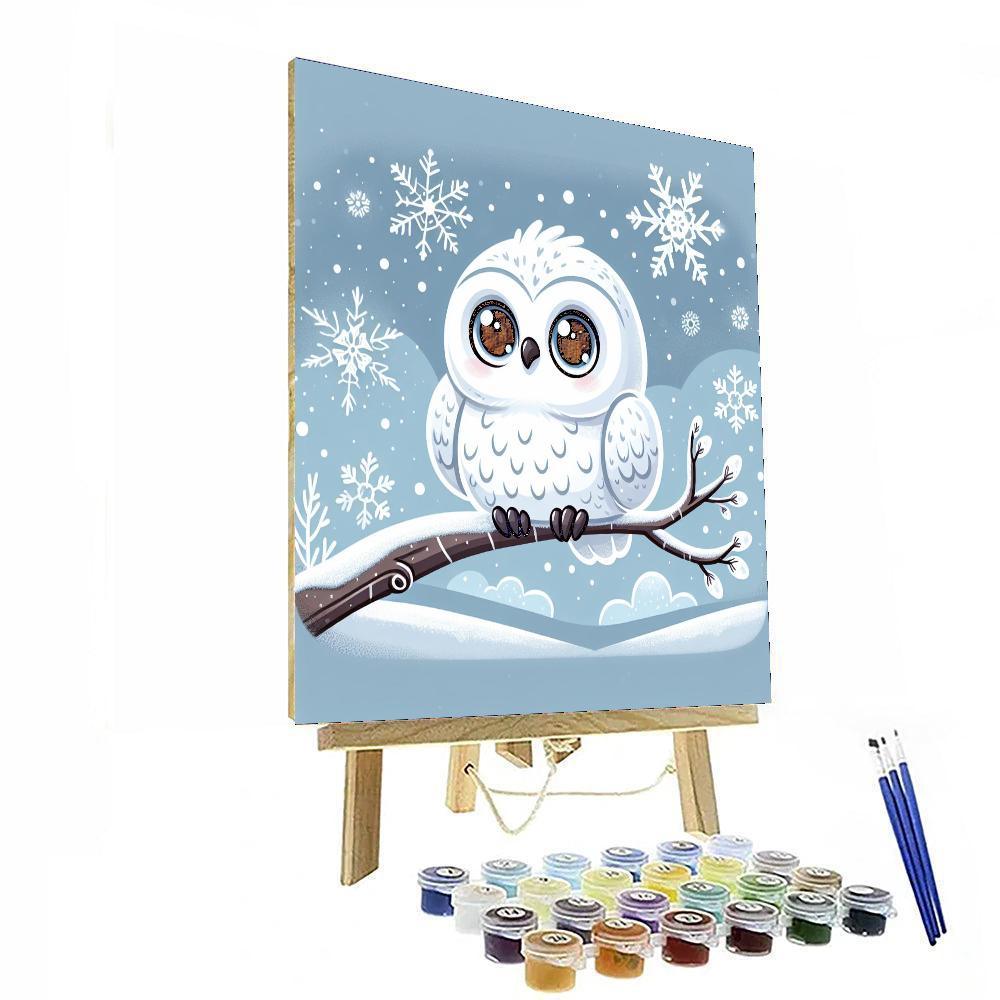 Charming Snowy Owl Painting By Numbers Kit