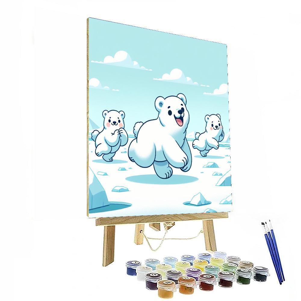 Prancing Polar Bear Parade Paint By Color