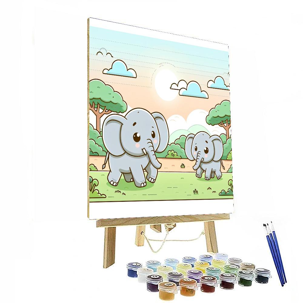Gentle Giant Elephants Painting By Numbers Kit