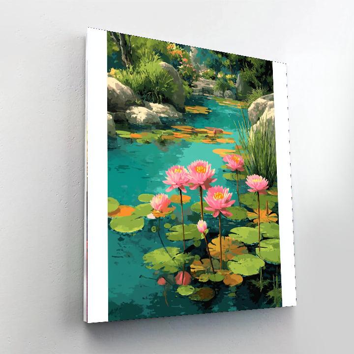 Monet Inspired Monet's Enchanted Pond  Paint By Number