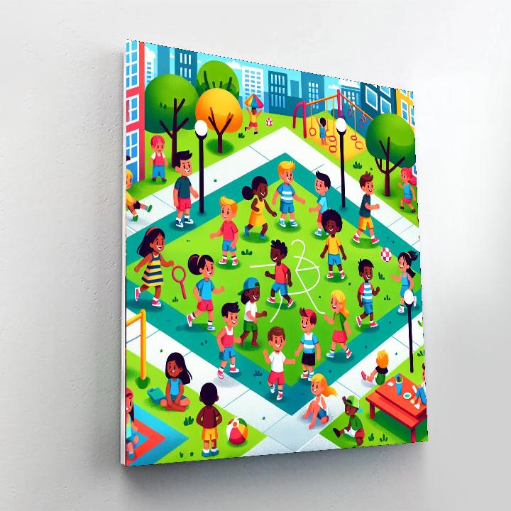 Fun In The City Park Painting Number Kit