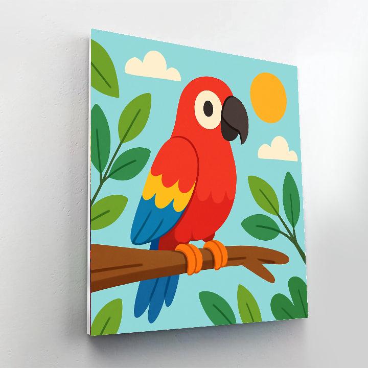 Bright Parrot Painting By Numbers Kit