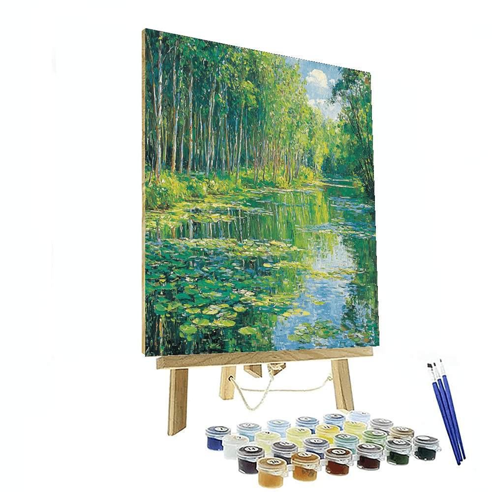 Claude Monet Inspired Lush Woodland Tranquility  Paint By Color