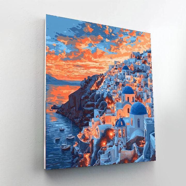 Oia Village - Santorini, Greece Numbered Painting Kits