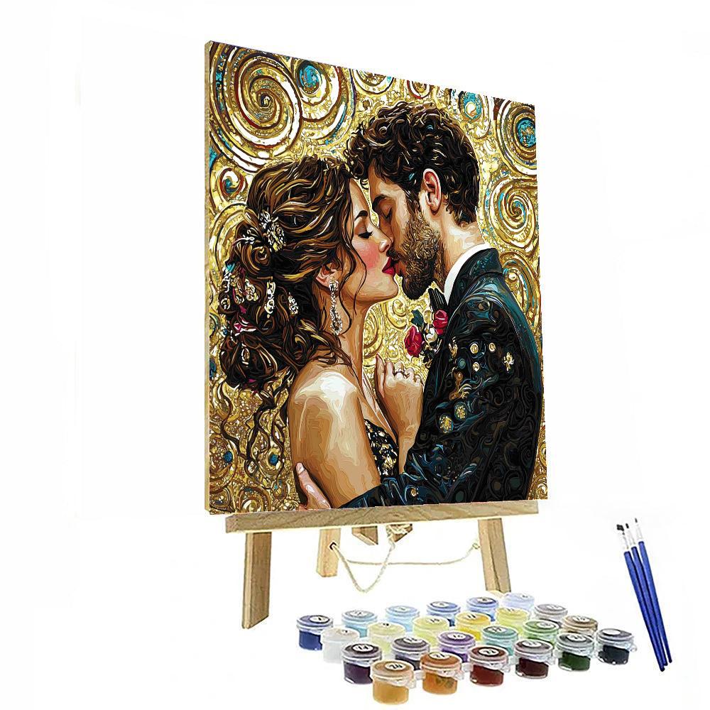 Gustav Klimt Inspired Golden Aura  Paint By Color