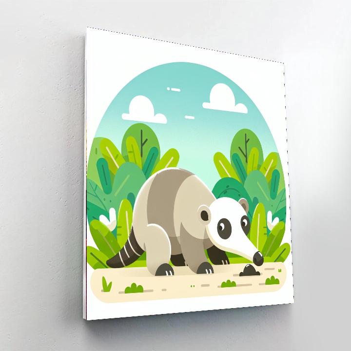 Adorable Anteater Paint By Numbers Art