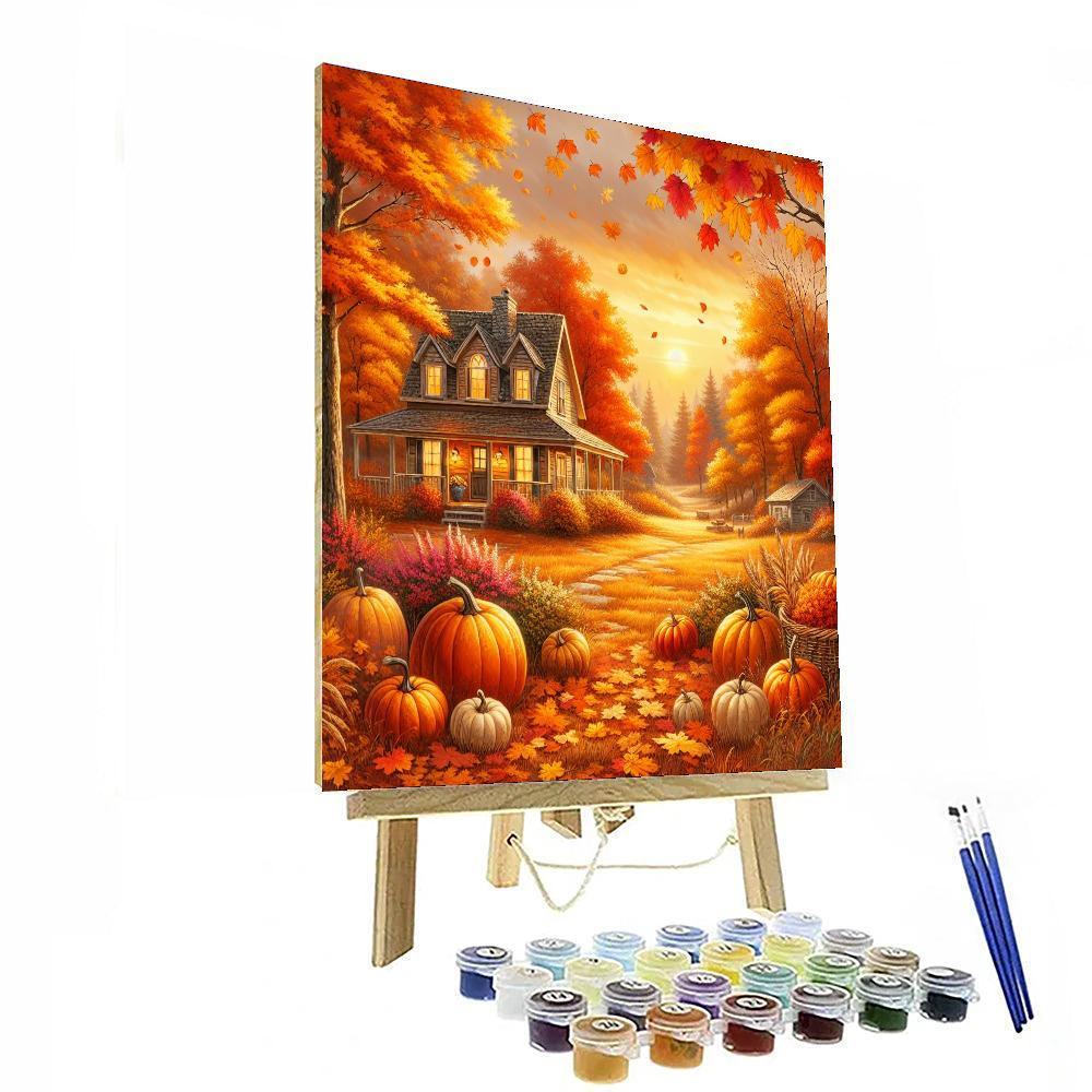Charming Autumn Retreat Number Painting