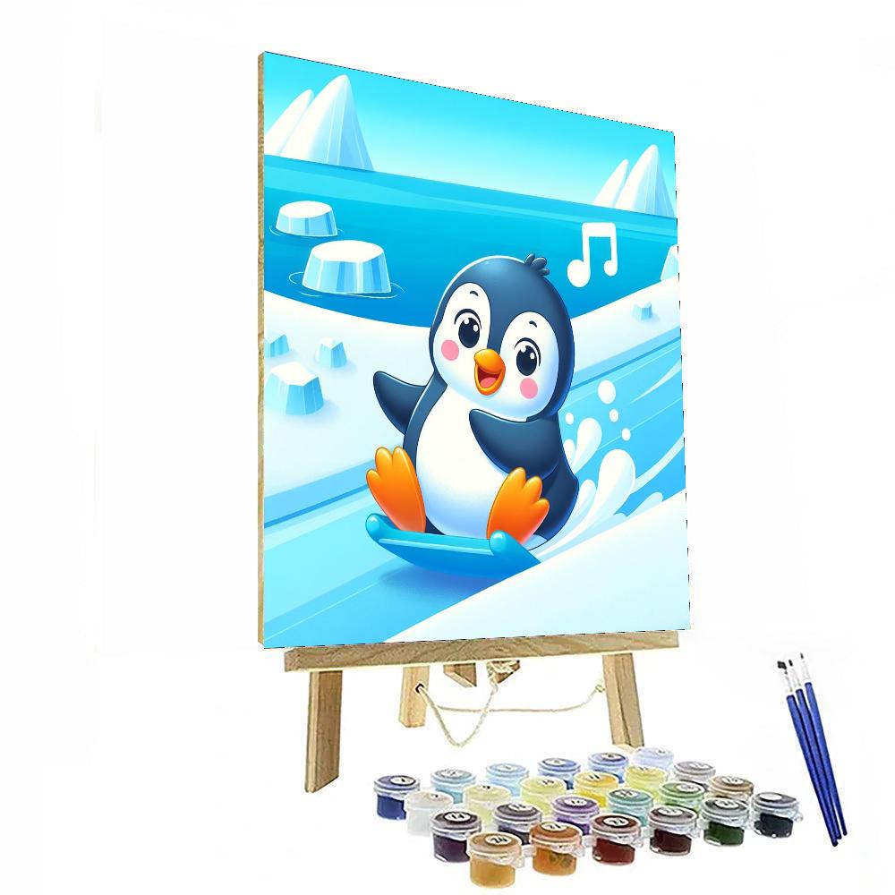 Jazzy Penguin Number Painting