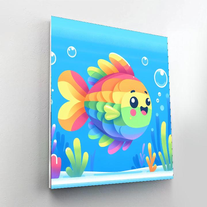 Joyful Rainbow Fish DIY Paint By Numbers