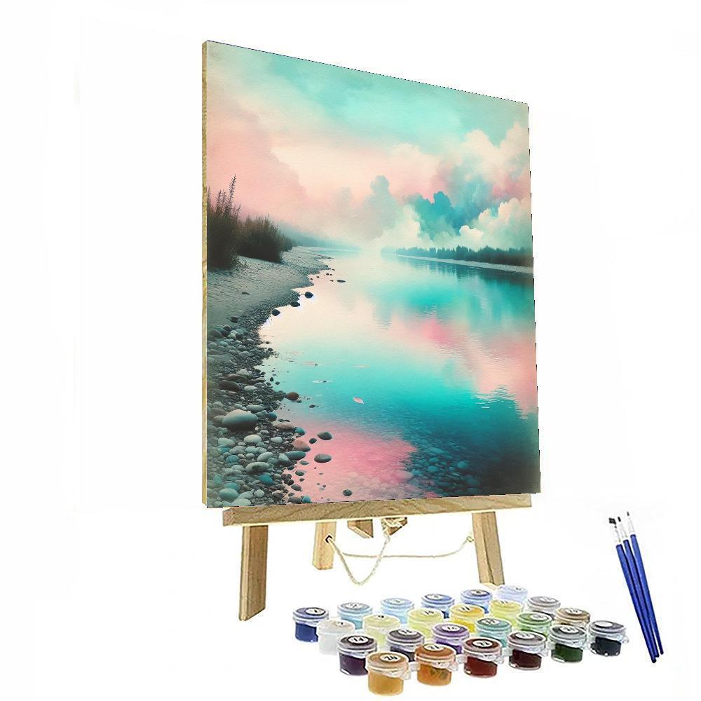 Pastel Riverbank Painting Number Kit