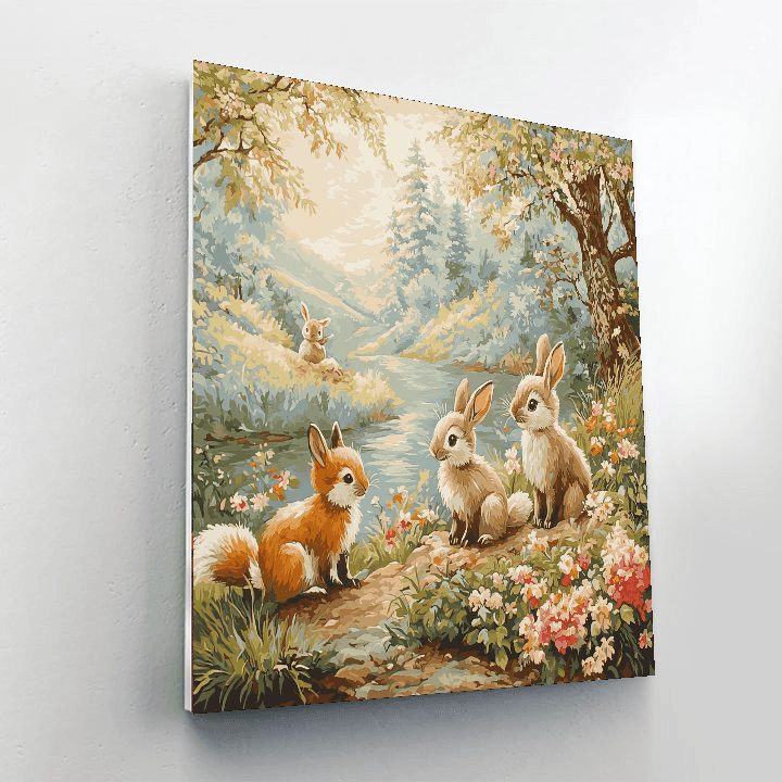 Beatrix Potter Inspired Frolicking Animals  Paint By Number