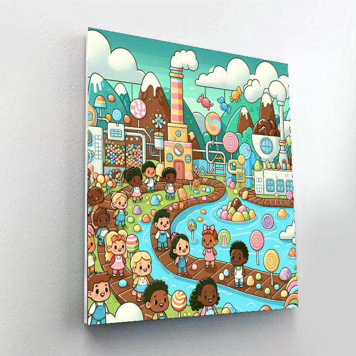 Charming Chocolate Factory Fun Paint By Numbers Art