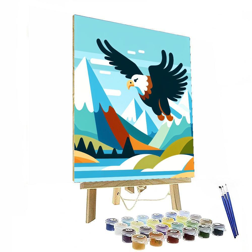 Eagle's Flight Over Mountains Paint By Number