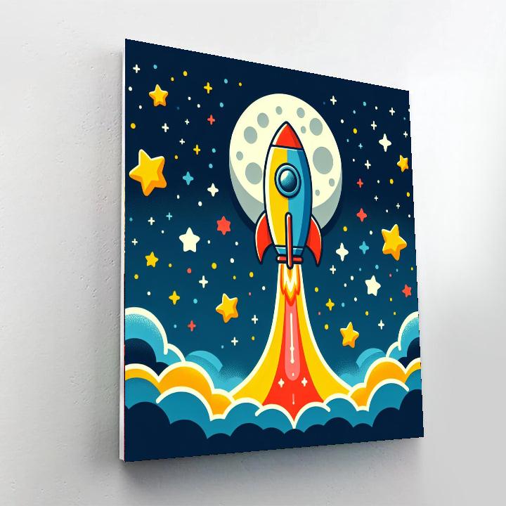 Adventurous Space Rocket DIY Paint By Numbers