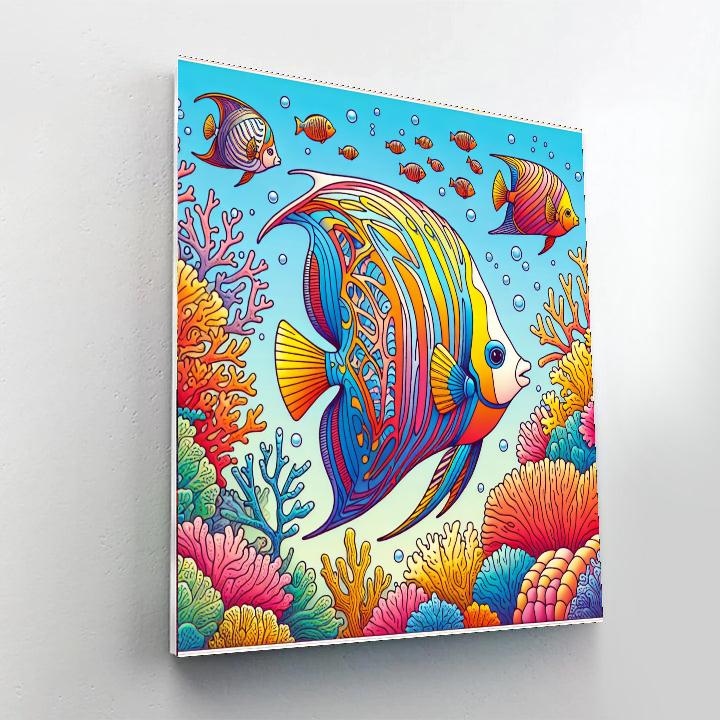 Artful Angelfish Ballet Number Painting
