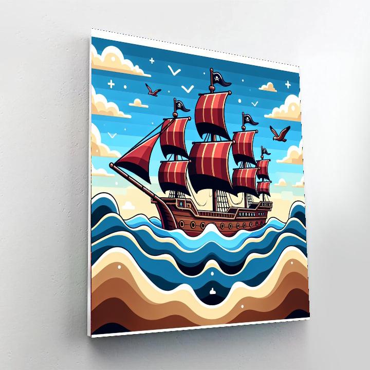 Sailing Pirate Ships DIY Paint By Numbers