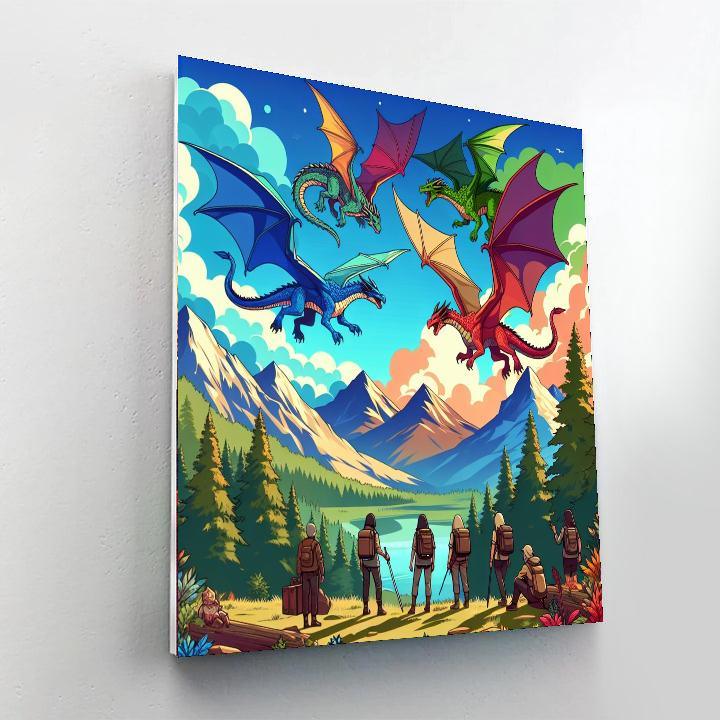 Adventure With Magical Dragons Paint By Numbers Art