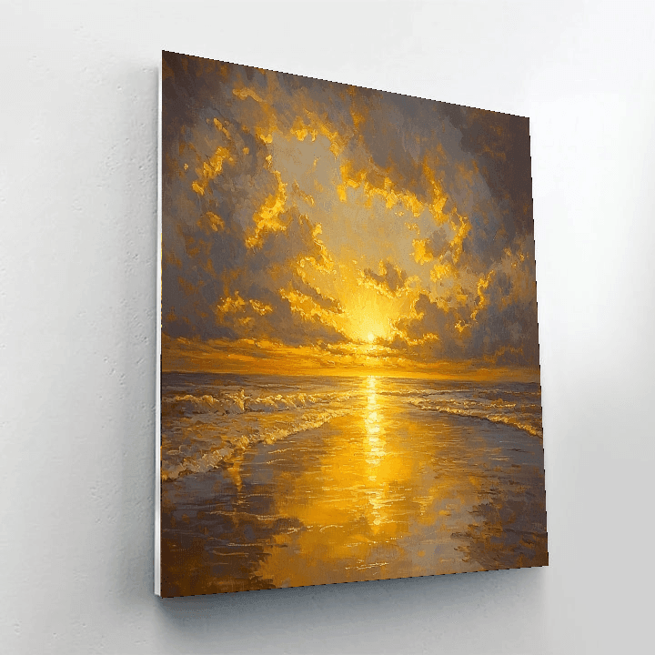 J.M.W. Turner Inspired Golden Twilight  Numbered Painting Kits