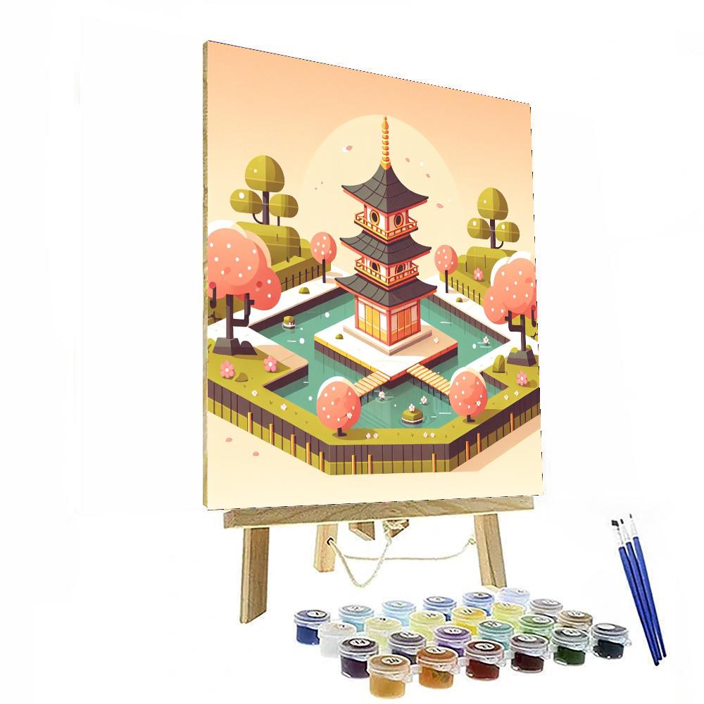 Peaceful Pagoda Paint By Numbers