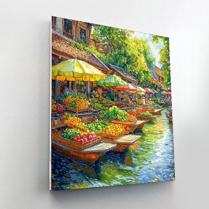The Floating Market Of Damnoen Saduak Paint By Color