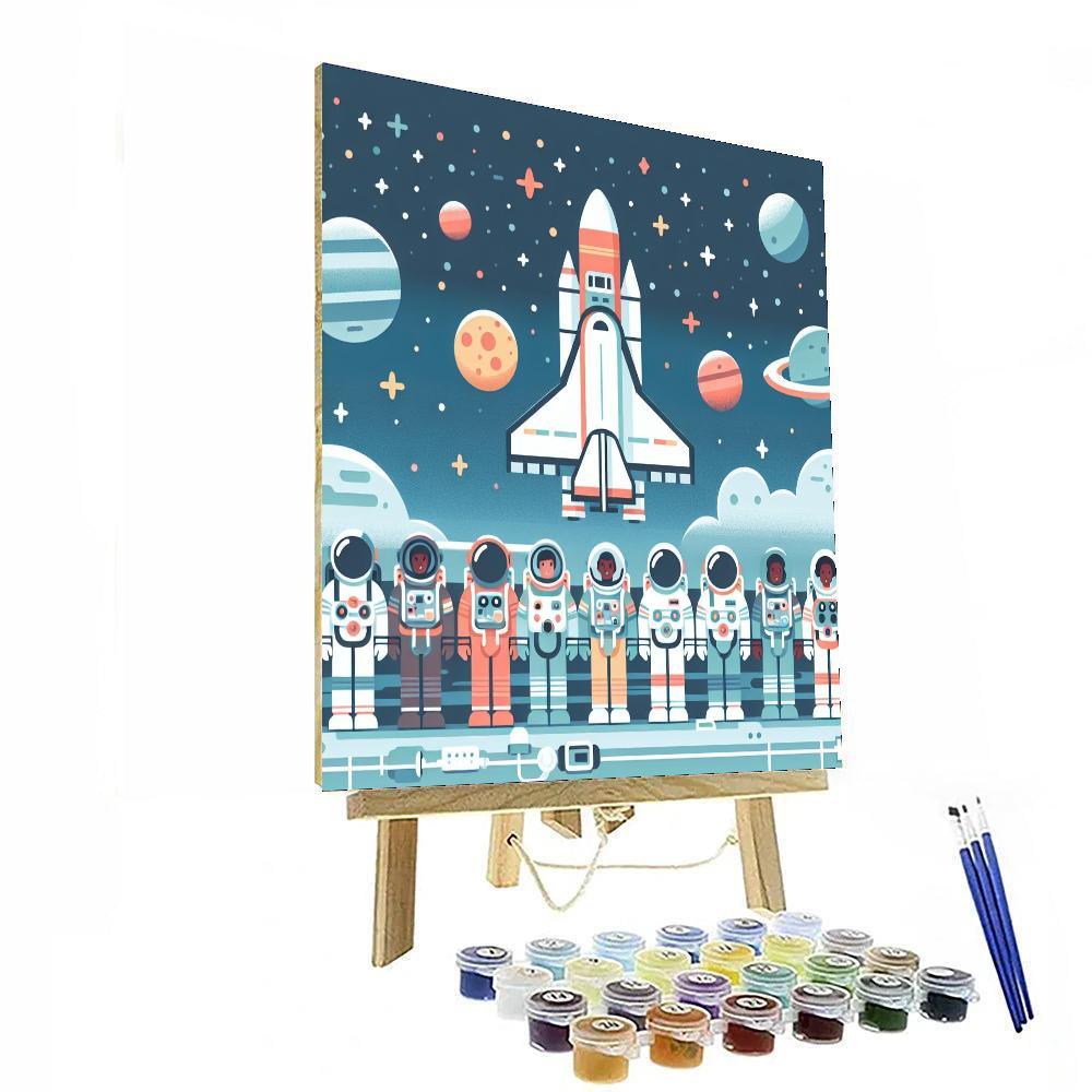 Outer Space Rescue Mission DIY Paint By Numbers