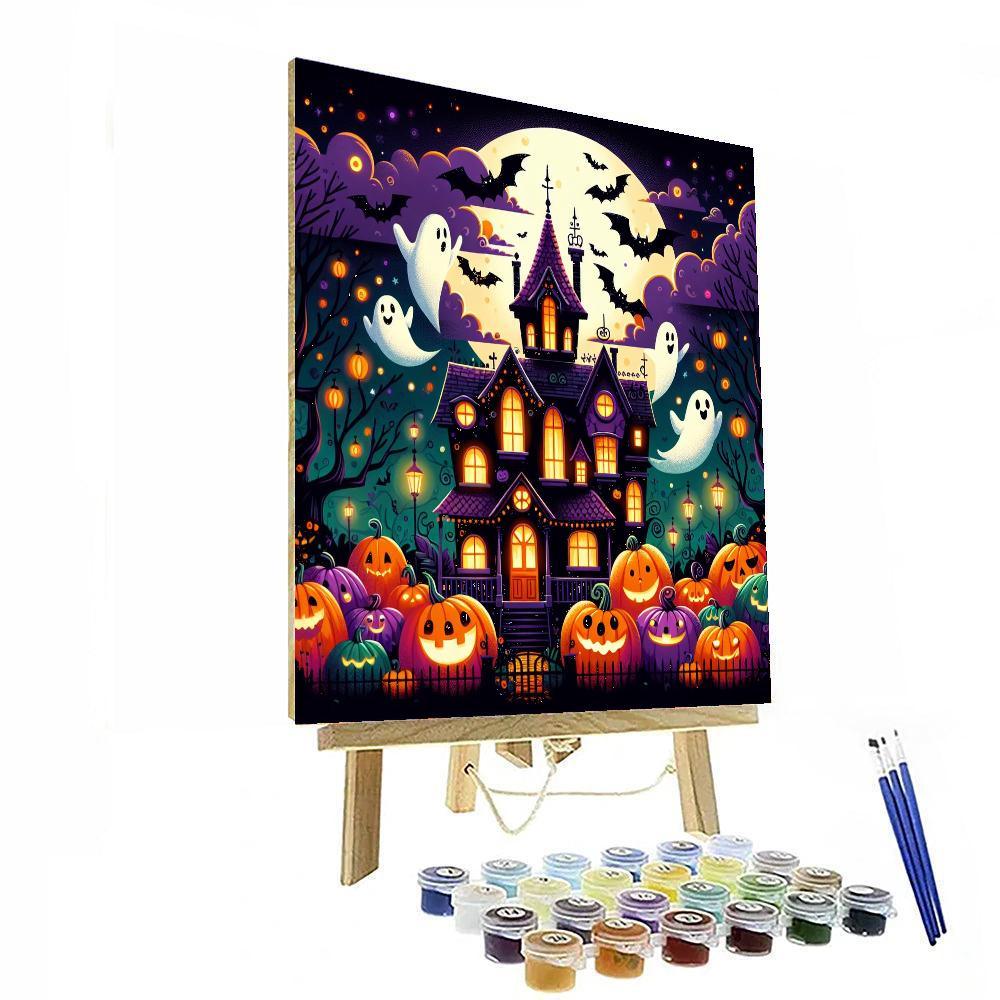 Charming Halloween Haunt Paint By Numbers Art