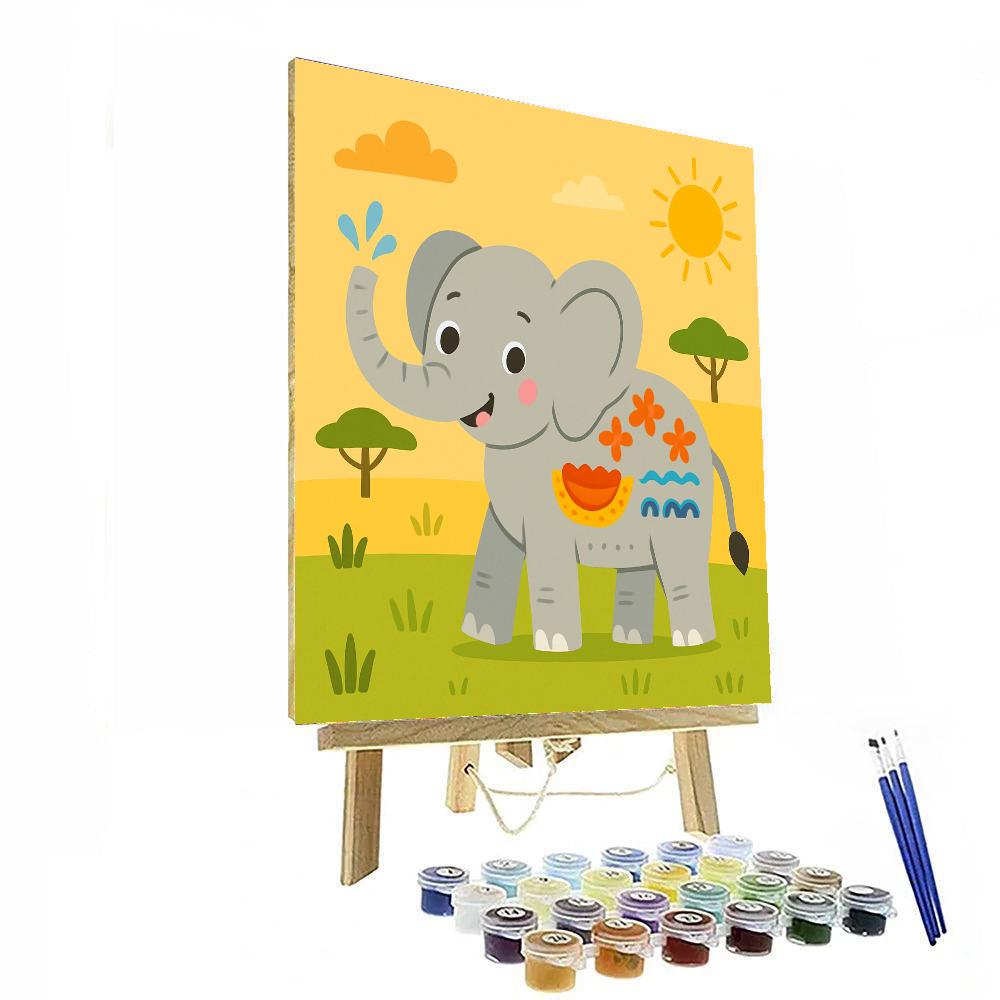 Sunny Safari Elephant Paint By Numbers