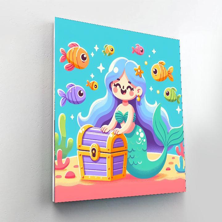 Mermaid's Ocean Treasure Paint By Color