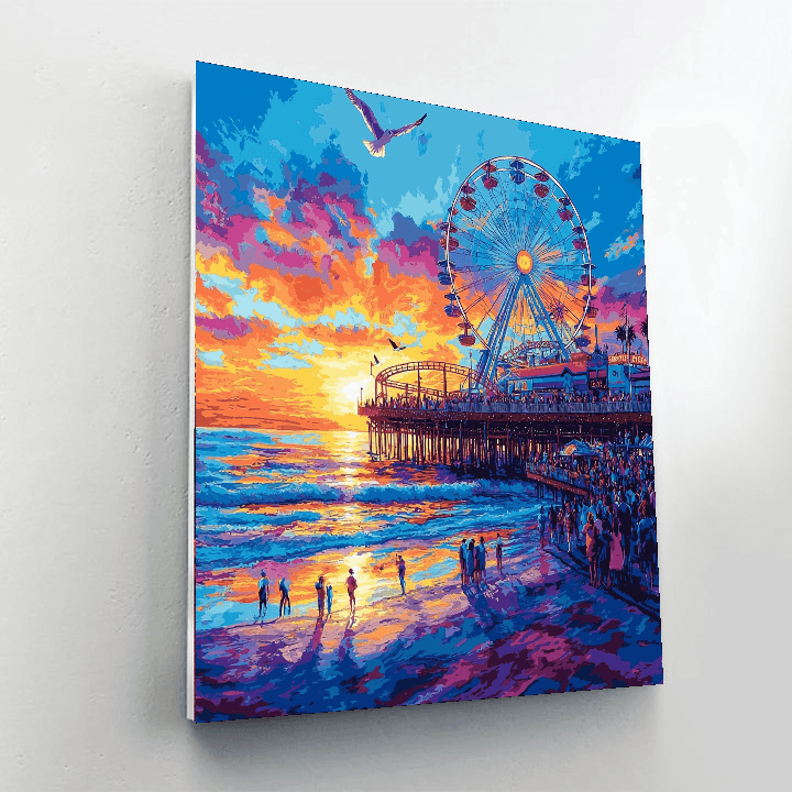 Santa Monica Pier - Los Angeles, Usa Numbered Painting Kits
