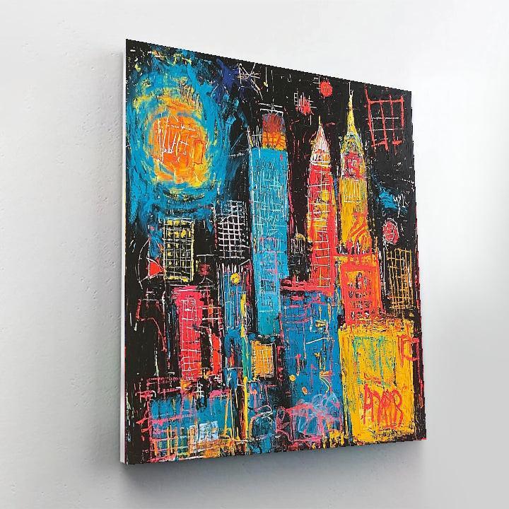 Jean-Michel Basquiat Inspired Urban Echoes  Number Painting