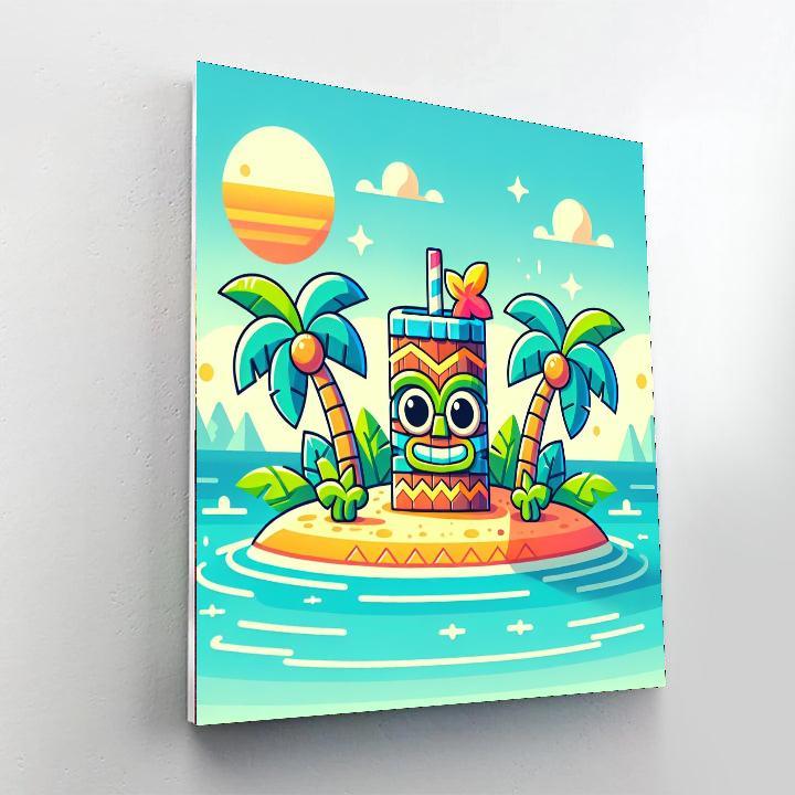 Island Tiki Paradise Painting Number Kit