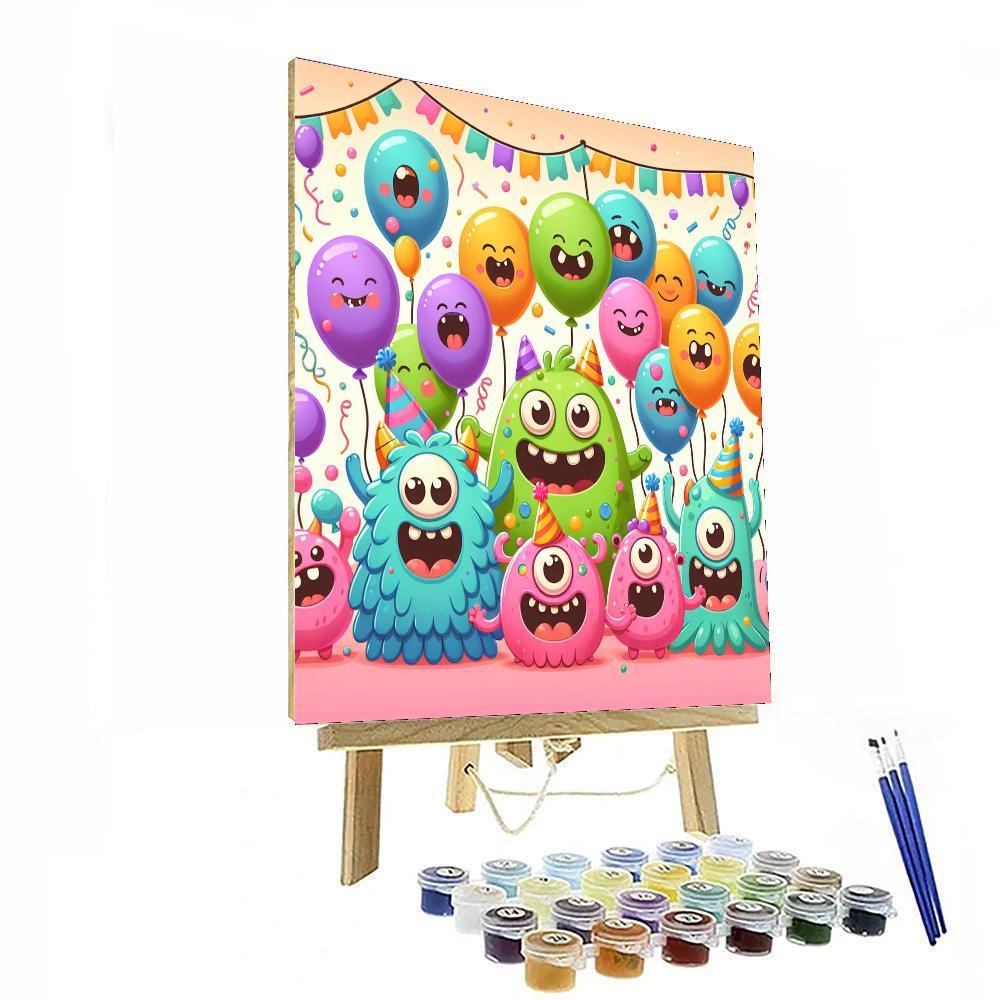 Bubbly Monster Party Paint By Numbers Art