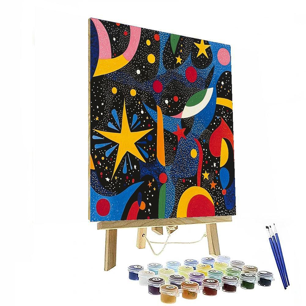 Joan Miró Inspired Whimsical Cosmos  Numbered Painting Kits