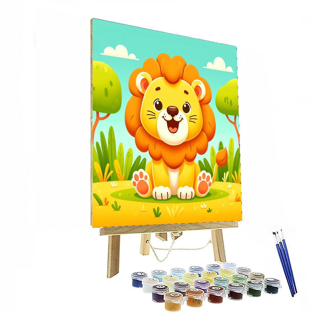 Charming Lion Cub Number Painting