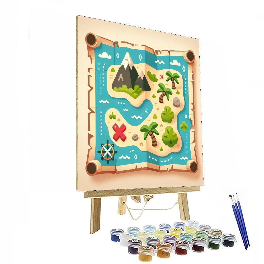 Charming Pirate Treasure Map Number Painting