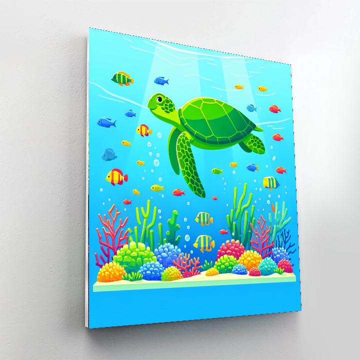 Colorful Sea Turtles Number Painting