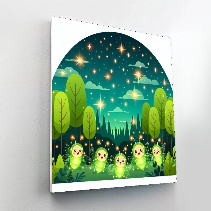 Enchanting Firefly Evening Paint By Numbers Art