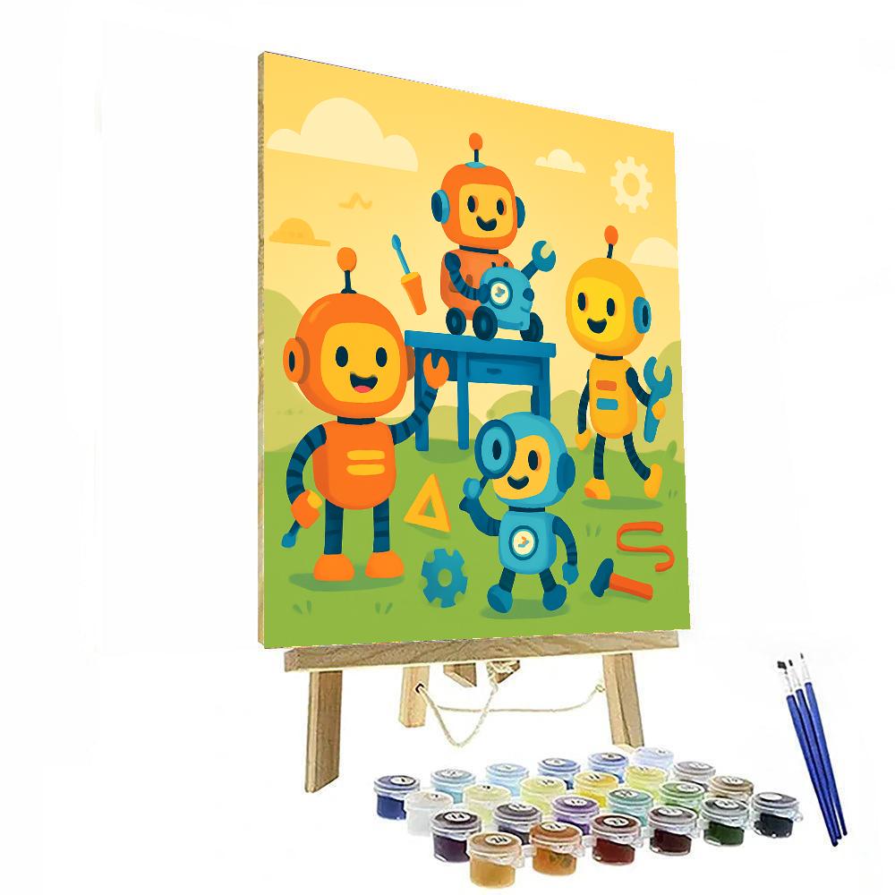 Adventurous Robot Crew DIY Paint By Numbers