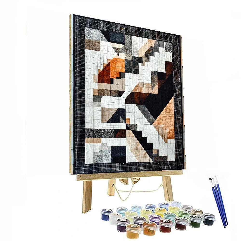 M.C. Escher Inspired Abstract Tapestry  Number Painting