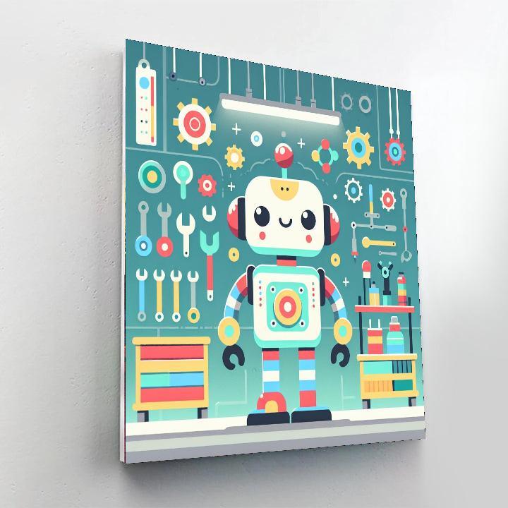 Robot Builders Workshop Paint By Numbers Kits