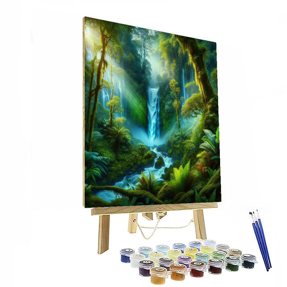 Mystical Rainforest Waterfall DIY Paint By Numbers