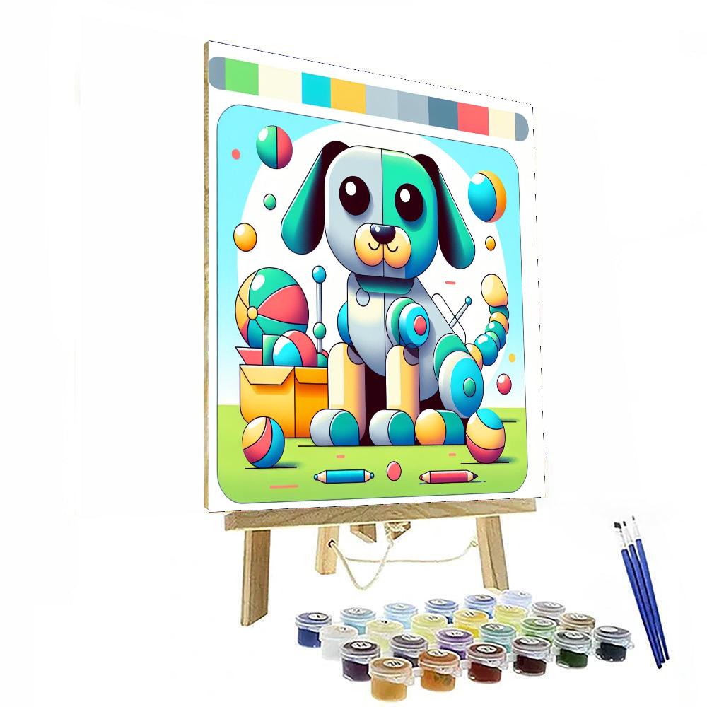 Fun Robot Dog Paint By Numbers