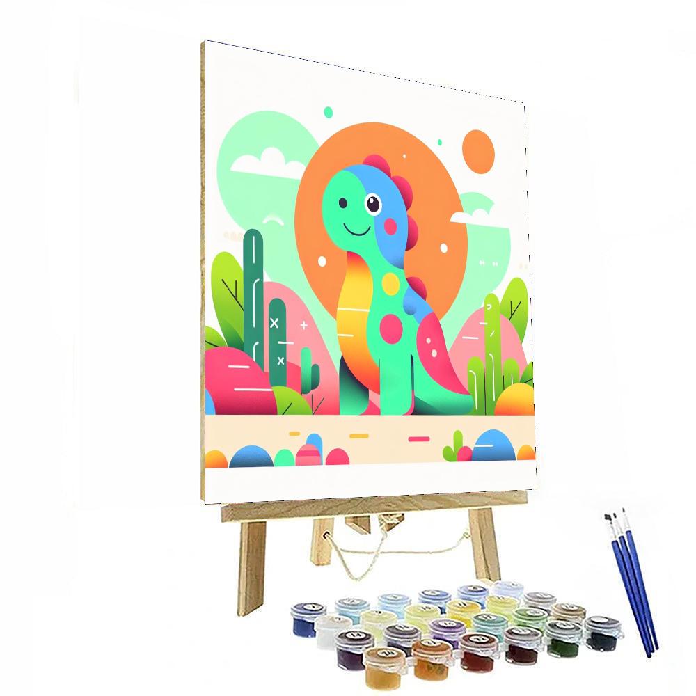 Cute Dino Friends Paint By Numbers Art