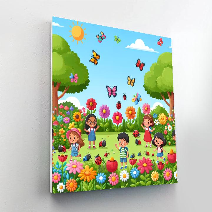 Playful Garden Exploration Number Painting