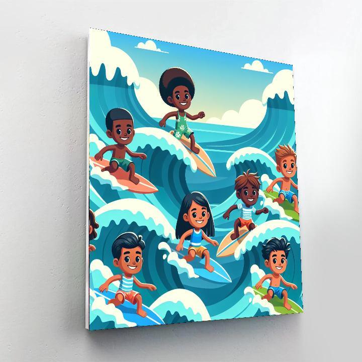 Giant Ocean Wave Surfing Paint By Number